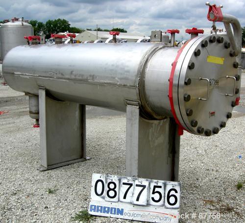 Unused- Mueller Pressure Tank, 250 gallon, 304/304L stainless steel, horizontal. 24" diameter x 124" straight side. (1) End ...