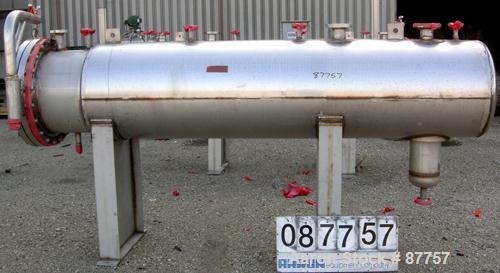 Unused- Mueller Pressure Tank, 250 gallon, 304/304L stainless steel, horizontal. 24" diameter x 124" straight side. (1) End dished, (1) end is a 24" bolt-on flat manway with davit arm. Internal rated...