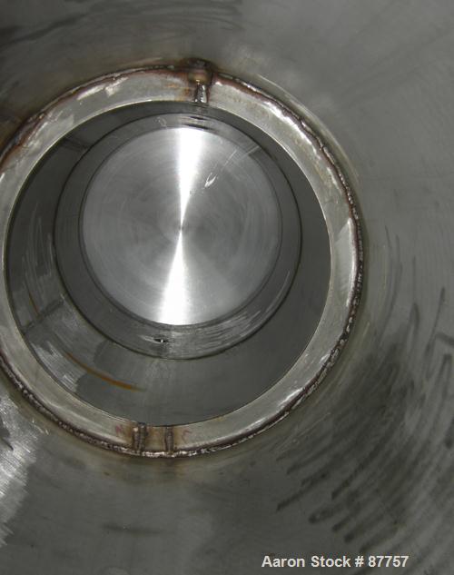 Unused- Mueller Pressure Tank, 250 gallon, 304/304L stainless steel, horizontal. 24" diameter x 124" straight side. (1) End dished, (1) end is a 24" bolt-on flat manway with davit arm. Internal rated...