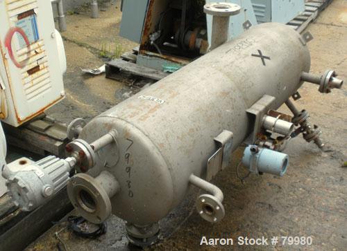 Used National Pipe Bending Pressure Tank, 40 Gallon, 316L Stainless Steel, Vertical. 18" diameter x 54" straight side, dished top, flat bottom. Internal rated 50 PSI/FV at 250 degrees F and 40 degree...