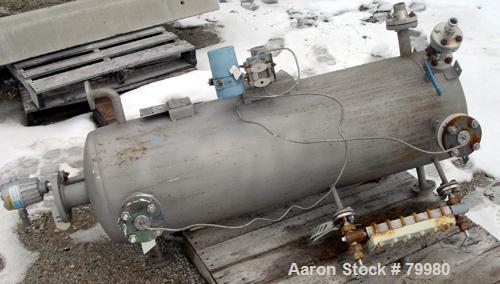 Used National Pipe Bending Pressure Tank, 40 Gallon, 316L Stainless Steel, Vertical. 18" diameter x 54" straight side, dished top, flat bottom. Internal rated 50 PSI/FV at 250 degrees F and 40 degree...