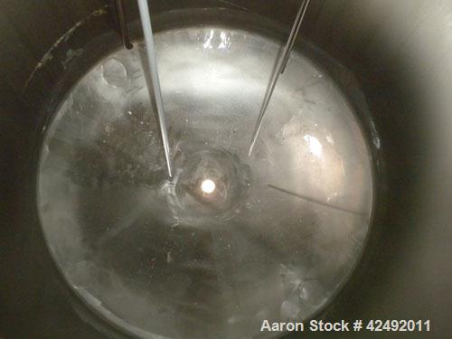 Used Tank, 440 Gallon, 304 Stainless Steel, Vertical. 48" Diameter x 52" straight side, dished top and bottom. Openings: top 1-1/2" tri-clamp, (5) 2" tri-clamp, 12" manway with a 4" tri-clamp in the ...