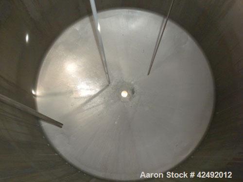 Used Tank, 440 Gallon, 304 Stainless Steel, Vertical. 48" Diameter x 52" straight side, dished top and bottom. Openings: top 1-1/2" tri-clamp, (5) 2" tri-clamp, 12" manway with a 4" tri-clamp in the ...