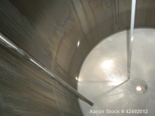 Used Tank, 440 Gallon, 304 Stainless Steel, Vertical. 48" Diameter x 52" straight side, dished top and bottom. Openings: top 1-1/2" tri-clamp, (5) 2" tri-clamp, 12" manway with a 4" tri-clamp in the ...