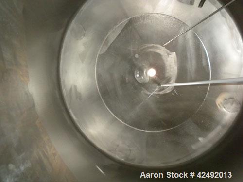 Used Tank, 440 Gallon, 304 Stainless Steel, Vertical. 48" Diameter x 52" straight side, dished top and bottom. Openings: top 1-1/2" tri-clamp, (5) 2" tri-clamp, 12" manway with a 4" tri-clamp in the ...