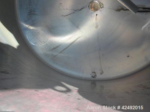 Used Tank, 80 Gallon, 304 Stainless Steel, Vertical. 30" Diameter x 24" straight side. Open top with a 2 piece cover, 1/2 bolt on, 1/2 clamp, dished bottom. Off center top entering Lightnin air opera...