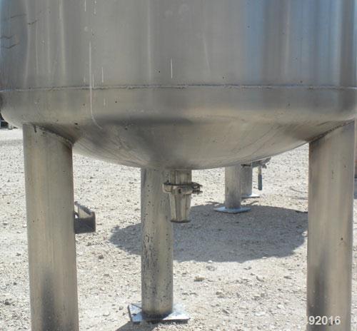 Used Tank, 80 Gallon, 304 Stainless Steel, Vertical. 30" Diameter x 24" straight side. Open top with a 2 piece cover, 1/2 bolt on, 1/2 clamp, dished bottom. Off center top entering Lightnin air opera...