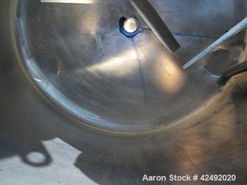 Used Tank, 80 Gallon, 304 Stainless Steel, Vertical. 30" Diameter x 24" straight side. Open top with a 2 piece cover, 1/2 bolt on, 1/2 clamp, dished bottom. Off center top entering Lightnin air opera...
