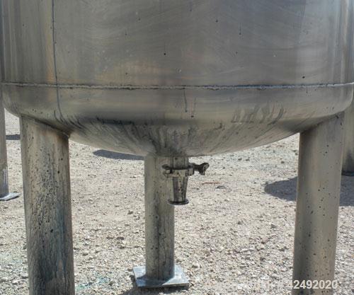 Used Tank, 80 Gallon, 304 Stainless Steel, Vertical. 30" Diameter x 24" straight side. Open top with a 2 piece cover, 1/2 bolt on, 1/2 clamp, dished bottom. Off center top entering Lightnin air opera...