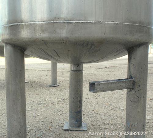 Used Tank, 80 Gallon, 304 Stainless Steel, Vertical. 30" Diameter x 24" straight side. Open top with a 2 piece cover, 1/2 bolt on, 1/2 clamp, dished bottom. Off center top entering Lightnin air opera...