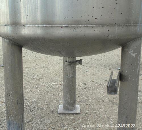 Used Tank, 80 Gallon, 304 Stainless Steel, Vertical. 30" Diameter x 24" straight side. Open top with a 2 piece cover, 1/2 bolt on, 1/2 clamp, dished bottom. Off center top entering Lightnin air opera...