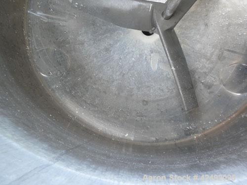 Used Tank, 80 Gallon, 304 Stainless Steel, Vertical. 30" Diameter x 24" straight side. Open top with a 2 piece cover, 1/2 bolt on, 1/2 clamp, dished bottom. Off center top entering Lightnin air opera...