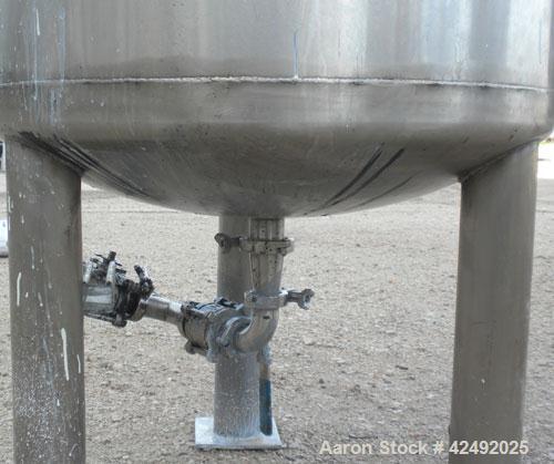 Used Tank, 80 Gallon, 304 Stainless Steel, Vertical. 30" Diameter x 24" straight side. Open top with a 2 piece cover, 1/2 bolt on, 1/2 clamp, dished bottom. Off center top entering Lightnin air opera...