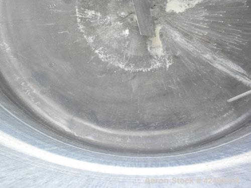 Used Tank, 250 Gallon, 304 Stainless Steel, Vertical. 48" Diameter x 28" straight side. Open top with a 2 piece cover, 1/2 bolt on, 1/2 clamp, dished bottom. Off center top entering Lightnin air oper...
