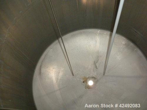 Used Tank, 440 Gallon, 304 Stainless Steel, Vertical. 48" Diameter x 52" straight side, dished top and bottom. Openings: top 1-1/2" tri-clamp, (5) 2" tri-clamp, 12" manway with a 4" tri-clamp in the ...