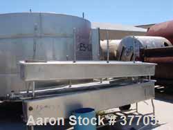 Used Pipe Wash Tank, Stainless Steel. 18-3/4" Wide x 53-3/4" long x approximately 12" deep. Mounted on 4 legs. 2" outlet.