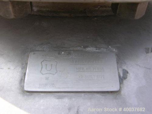 Used Pressure Tank, 100 Gallon, Stainless Steel, Vertical. 30" diameter x 28" straight side, dished top and bottom. Internal rated 50 psi at 300 deg F. Openings: top  approximate 10"; center bottom o...