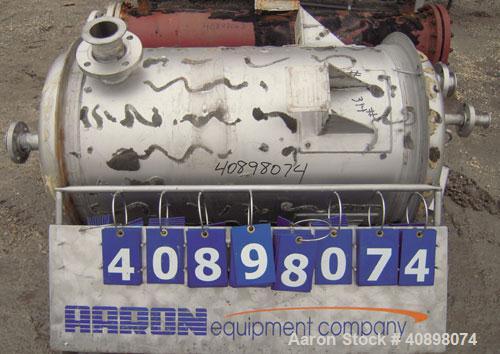 Used Pharmacia Pressure Receiver, 85 Gallon, 304 Stainless Steel, Vertical. 24" diameter x 42" straight side, dish top and bottom. Internal rated 90 psi/ fv at -155 to 122 deg.f.. Openings top 1", (2...