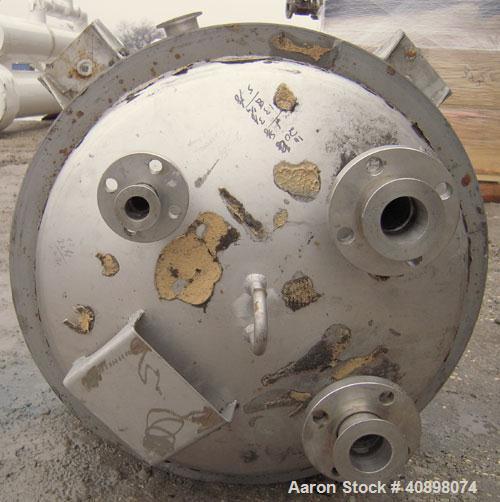 Used Pharmacia Pressure Receiver, 85 Gallon, 304 Stainless Steel, Vertical. 24" diameter x 42" straight side, dish top and bottom. Internal rated 90 psi/ fv at -155 to 122 deg.f.. Openings top 1", (2...