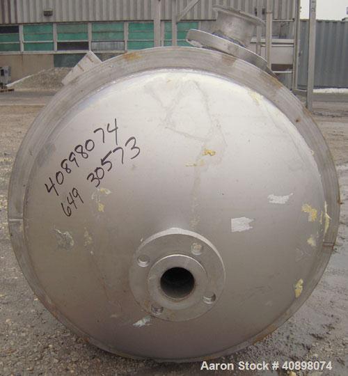 Used Pharmacia Pressure Receiver, 85 Gallon, 304 Stainless Steel, Vertical. 24" diameter x 42" straight side, dish top and bottom. Internal rated 90 psi/ fv at -155 to 122 deg.f.. Openings top 1", (2...