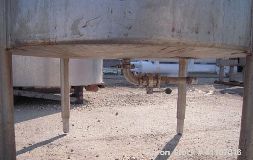 Used Tank, Approximately 200 Gallon, 316 Stainless Steel, Vertical. 45" diameter x 30" straight side. Flat top with 2 piece hinged cover, Slight dish bottom. 1 1/2" sanitary center bottom outlet. Mou...
