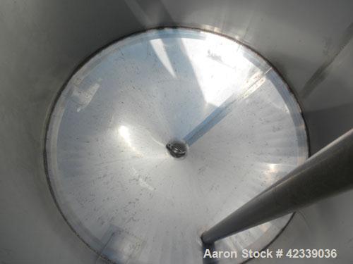 Used Tank, Approximately 450 Gallon, 304 Stainless Steel, Insulated, Vertical. 45" Diameter x 60" straight side, open top, no cover, slight cone bottom. 3" Sanitary center bottom outlet. Approximate ...