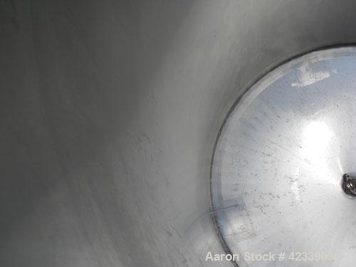 Used Tank, Approximately 450 Gallon, 304 Stainless Steel, Insulated, Vertical. 45" Diameter x 60" straight side, open top, no cover, slight cone bottom. 3" Sanitary center bottom outlet. Approximate ...