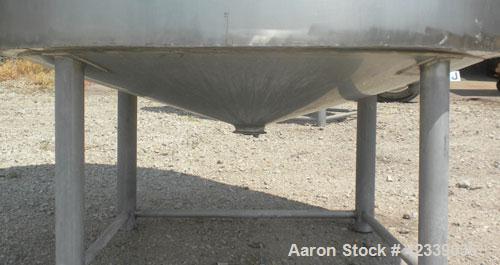 Used Tank, Approximately 450 Gallon, 304 Stainless Steel, Insulated, Vertical. 45" Diameter x 60" straight side, open top, no cover, slight cone bottom. 3" Sanitary center bottom outlet. Approximate ...