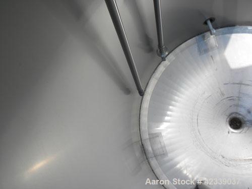 Used Tank, Approximate 450 Gallon, 304 Stainless Steel, Vertical. 45" Diameter x 60" straight side, open top, no cover, slight cone bottom. 3" Sanitary center bottom outlet. Approximate 13" discharge...