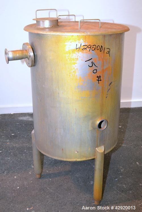 Tank, 65 Gallon, 304 Stainless Steel, Vertical. 24-1/2’’ Diameter x 33’’ straight side. Flat open top with a 1 piece cover, sloped bottom. Openings side 2’’, 2-1/2’’ tri-clamp, 3’’ side bottom outlet...