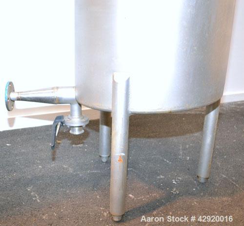 Used Tank, 65 Gallon, 304 Stainless Steel, Vertical. 24-1/2’’ Diameter x 33’’ straight side. Flat open top with a 1 piece cover, sloped bottom. Openings side 1-1/2’’, 1-1/2’’ tri-clamp, 2’’ tri-clamp...