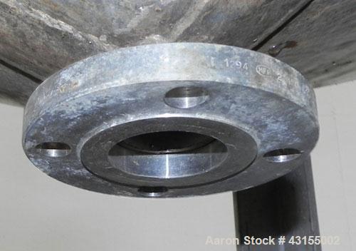 Used Tank, 275 Gallon, 304 Stainless Steel, Vertical. Approximate 44-3/4" diameter x 40" straight side, open top, no cover, coned bottom. Welded stainless steel agitator bridge. Top mounted Lightnin ...