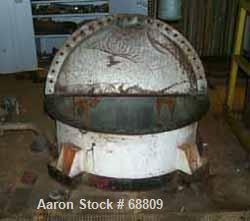 Used Stainless steel tank, 350 gallon, 42" diameter x 55" straight side. Flat open top with cover, dish bottom, lug mounted.