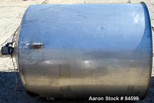Used Tank, 350 Gallon, 304 Stainless Steel, Vertical. 44" diameter x 47" straight side. Open top, no cover, coned bottom. 2" tri-clamp center bottom outlet. No legs.