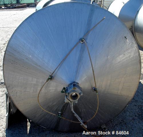 Used Tank, 350 Gallon, 304 Stainless Steel, Vertical. 44" diameter x 47" straight side. Open top, no cover, coned bottom. 2" tri-clamp center bottom outlet. No legs.