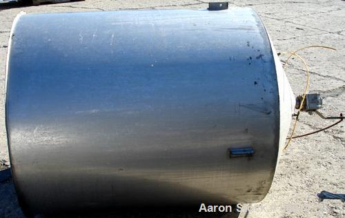 Used Tank, 350 Gallon, 304 Stainless Steel, Vertical. 44" diameter x 47" straight side. Open top, no cover, coned bottom. 2" tri-clamp center bottom outlet. No legs.