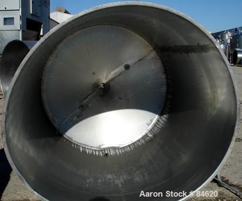 Used Tank, 350 Gallon, 304 Stainless Steel, Vertical. 44" diameter x 47" straight side. Open top, no cover, coned bottom. 2" tri-clamp center bottom outlet. No legs.
