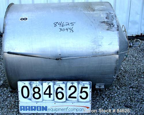 Used- Tank, 350 Gallon, 304 Stainless Steel, Vertical. 44" diameter x 47" straight side. Open top, no cover, coned bottom. 2...