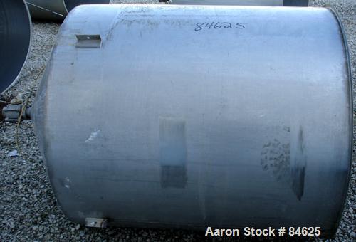 Used Tank, 350 Gallon, 304 Stainless Steel, Vertical. 44" diameter x 47" straight side. Open top, no cover, coned bottom. 2" tri-clamp center bottom outlet. No legs.