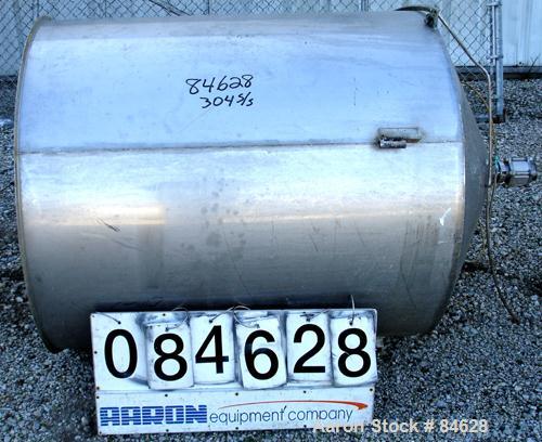Used Tank, 350 Gallon, 304 Stainless Steel, Vertical. 44" diameter x 47" straight side. Open top, no cover, coned bottom. 2" tri-clamp center bottom outlet. No legs.