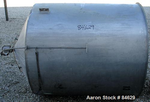 Used Tank, 350 Gallon, 304 Stainless Steel, Vertical. 44" diameter x 47" straight side. Open top, no cover, coned bottom. 2" tri-clamp center bottom outlet. No legs.