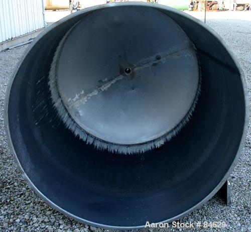 Used Tank, 350 Gallon, 304 Stainless Steel, Vertical. 44" diameter x 47" straight side. Open top, no cover, coned bottom. 2" tri-clamp center bottom outlet. No legs.