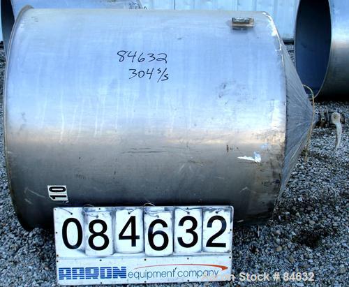Used Tank, 350 Gallon, 304 Stainless Steel, Vertical. 44" diameter x 47" straight side. Open top, no cover, coned bottom. 2" tri-clamp center bottom outlet. No legs.
