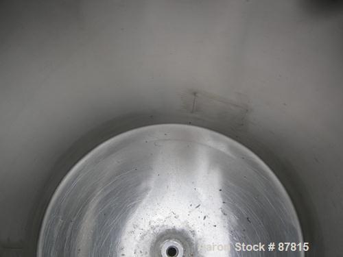Used Tank, 55 Gallon, 321 Stainless Steel, Vertical. 24" Diameter X 28" straight side, dish top and bottom. Openings:  top (2) 1-1/2", (2) 2", 5-3/4"; 1-1/2" center bottom outlet. Mounted on 3 carbon...