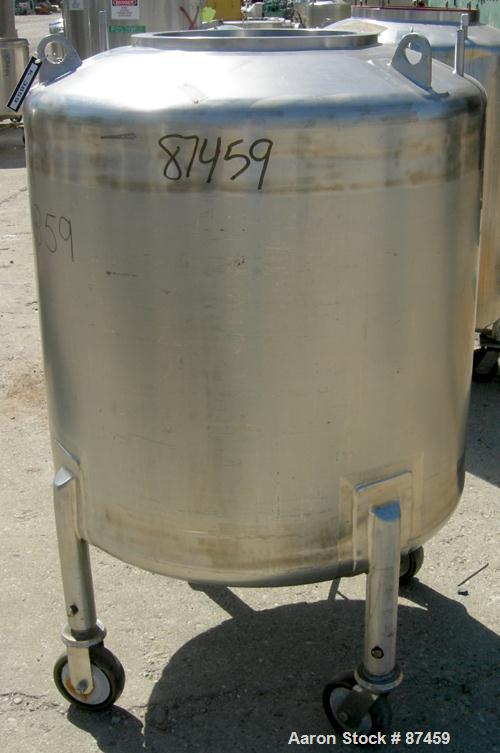 Used Northland Stainless Pressure Tank, 500 Liter (132 Gallon), 316 Stainless Steel, Vertical. 34" Diameter x 32" straight side, dished top and bottom. Internal rated 30 psi at -20 to 300 deg F. Open...