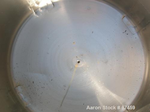 Used Northland Stainless Pressure Tank, 500 Liter (132 Gallon), 316 Stainless Steel, Vertical. 34" Diameter x 32" straight side, dished top and bottom. Internal rated 30 psi at -20 to 300 deg F. Open...