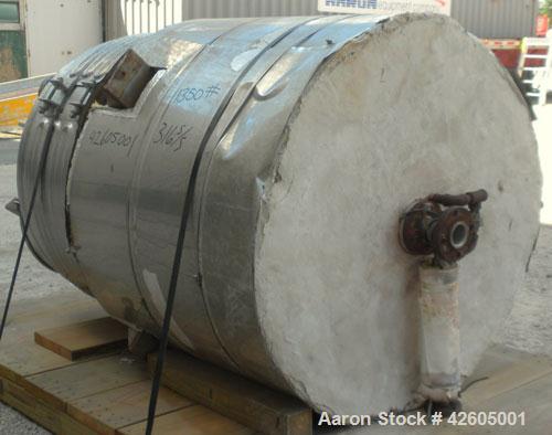 Used Northland Stainless Pressure Tank 300 gallon, 316L stainless steel, vertical. 42" Diameter x 44" straight side, dish top and bottom. Internal rated 50 psi and full vacuum at 300 deg F. Openings:...