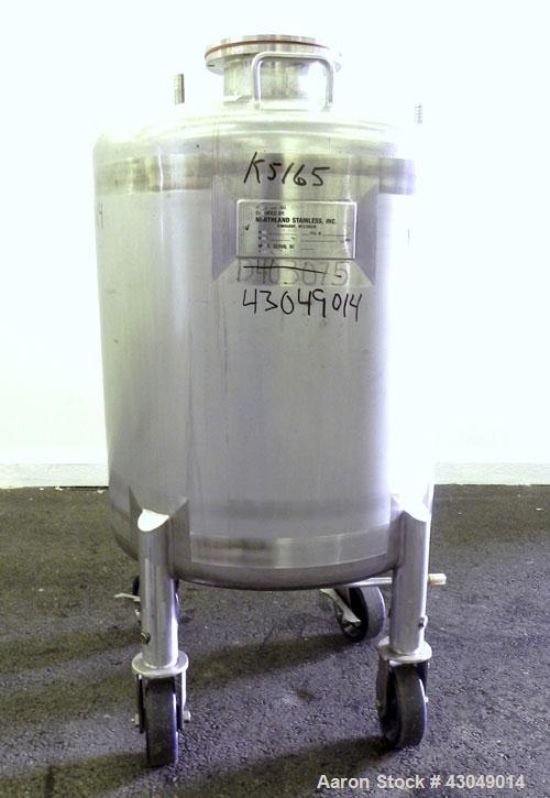 Used Northland Stainless Pressure Tank, 200 Liter (52.8 Gallon), 316L Stainless Steel, Vertical.24’’ Diameter x 22’’ straight side, dished top and bottom. Internal rated -8.8/30 psi at -20 to 300 deg...