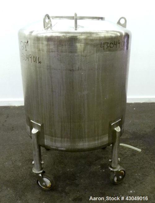 Used Northland Stainless Pressure Tank, 500 Liter (132 Gallon), 316L Stainless Steel, Vertical. 34’’ Diameter x 33’’ straight side, dished top and bottom. Internal rated 30 psi at -20 to 300 degrees ...
