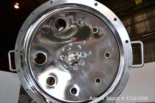 Used Northland Stainless Pressure Tank, 500 Liter (132.12 Gallon), 316L Stainless Steel, Vertical. 30” Diameter x 37” straight side. Bolt on counter balanced hinged dished top, dish bottom. Internal ...